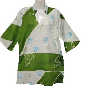 Beach Top, Cotton cover Ups, Loose fitting Top- ONE SIZE - NEW